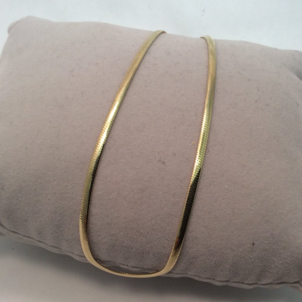 10k Real Solid Yellow Gold Snake Ankle Bracelet 10'' 2.1mm 3.9gr